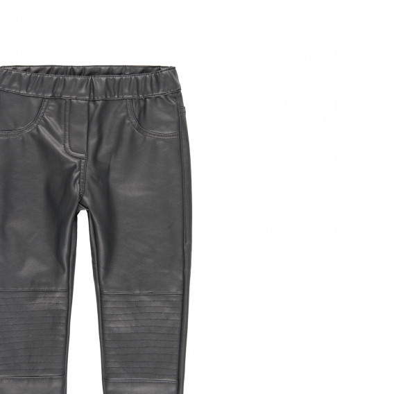 Pantaloni din piele ecologică pentru fete, gri închis Boboli 185618 3