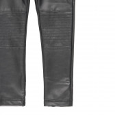 Pantaloni din piele ecologică pentru fete, gri închis Boboli 185619 4