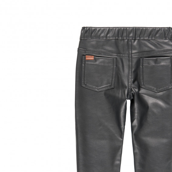 Pantaloni din piele ecologică pentru fete, gri închis Boboli 185620 5