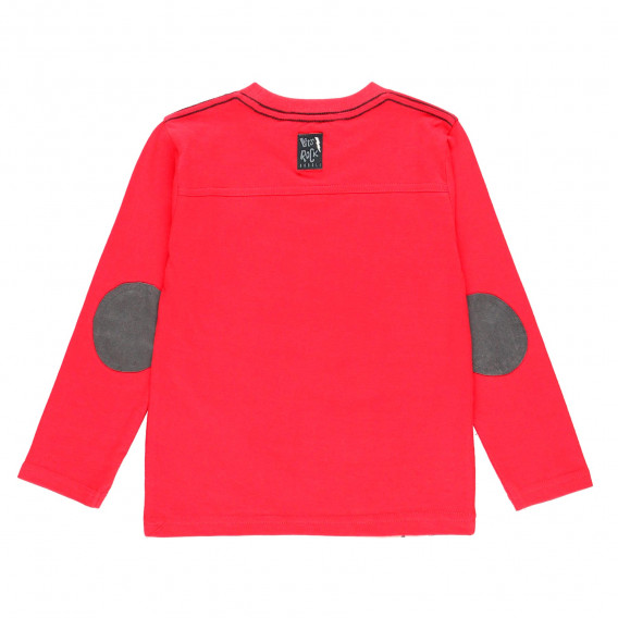 Bluză din bumbac cu mâneci lungi și imprimeu de chitară, pentru băieți, roșie Boboli 185677 3
