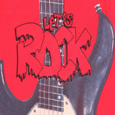 Bluză din bumbac cu mâneci lungi și imprimeu de chitară, pentru băieți, roșie Boboli 185679 5