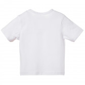 Tricou din bumbac, pentru fete, de culoare albă Disney 185815 3
