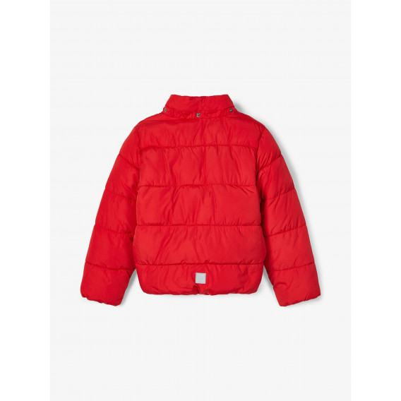 Jachetă din puf roșu, cu glugă Name it 185832 2
