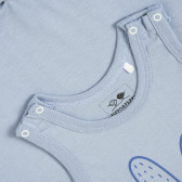 Salopetă de vară din bumbac cu imprimeu de iepuraș pentru bebeluși, albastră PIPPO&PEPPA 185921 3