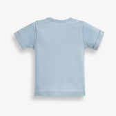 Tricou din bumbac cu tiv la mâneci și imprimeu pentru băieți, albastru deschis PIPPO&PEPPA 185940 2