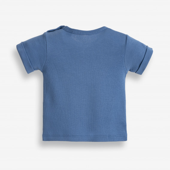 Tricou din bumbac cu tiv pe mâneci și imprimeu pentru băieți, albastru închis PIPPO&PEPPA 185944 2