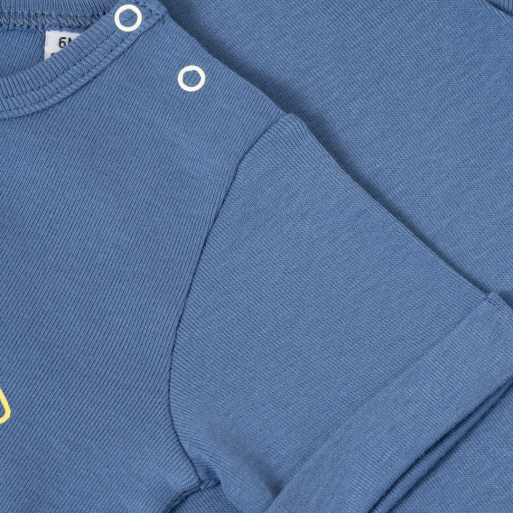 Tricou din bumbac cu tiv pe mâneci și imprimeu pentru băieți, albastru închis PIPPO&PEPPA 185946 4
