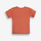 Tricou din bumbac cu tiv pe mâneci și imprimeu pentru bebeluși de culoarea coralului PIPPO&PEPPA 185948 2