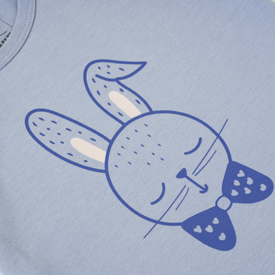 Tricou din bumbac pentru bebeluși cu imprimeu de iepuraș, albastru PIPPO&PEPPA 185957 3