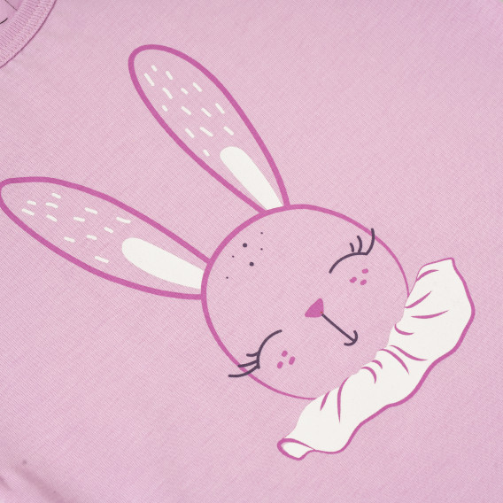 Tricou pentru bebeluși din bumbac cu imprimeu de iepuraș, violet PIPPO&PEPPA 185960 2