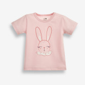 Tricou din bumbac pentru bebeluși cu imprimeu de iepuraș, roz PIPPO&PEPPA 185963 