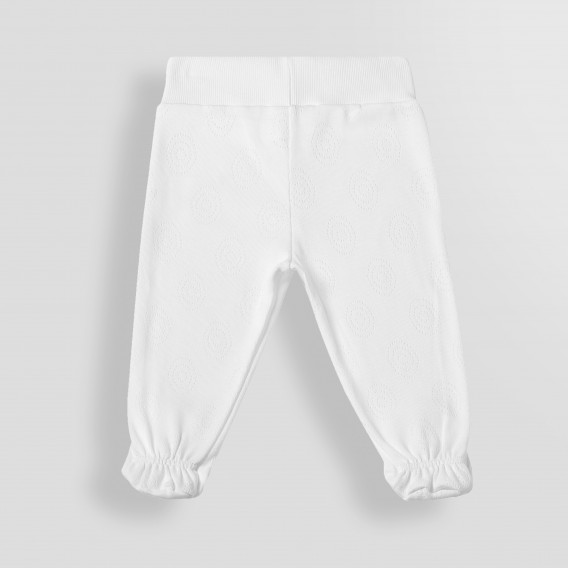 Pantaloni albi cu botoșei din bumbac pentru bebeluși PIPPO&PEPPA 185970 2
