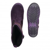 Cizme din piele naturală în mov pentru fete Billowy 186252 3