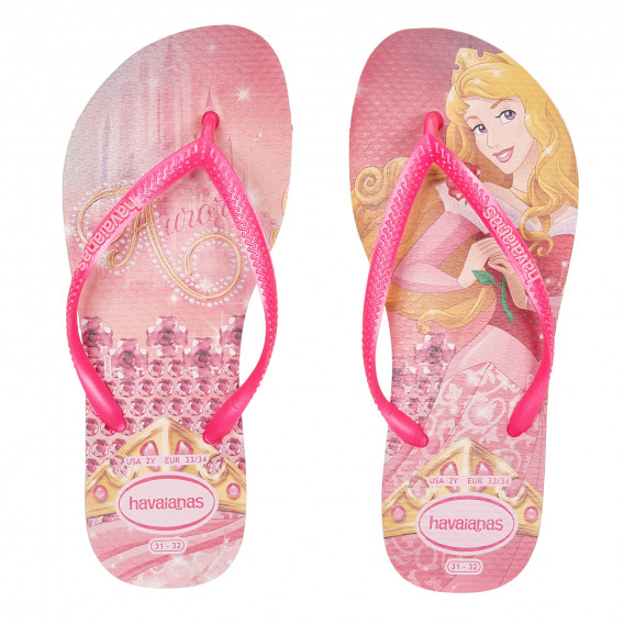 Flip flops cu printesa Aurora pentru fete, roz Disney 186442 3