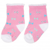 Set de trei perechi de șosete roz cu imprimeu cățeluș, pentru fetițe YO! 186624 3