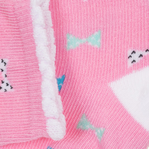 Set de trei perechi de șosete roz cu imprimeu cățeluș, pentru fetițe YO! 186627 6