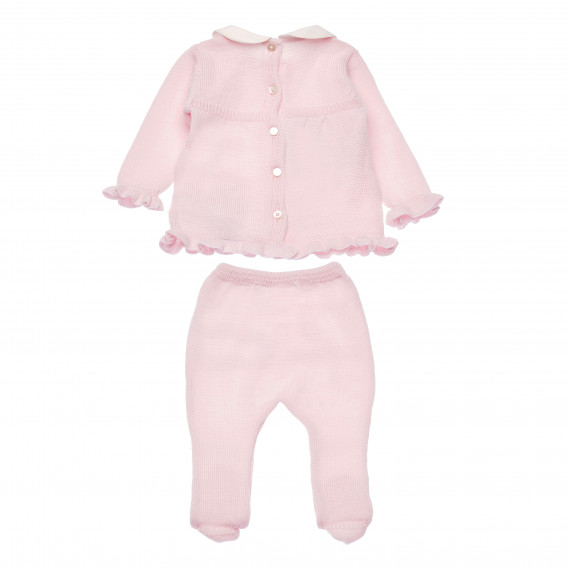 Set de bluză și pantaloni trageți cu picior pentru o fetiță, roz Chicco 186958 4