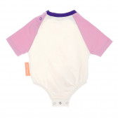 Set de bumbac pentru bebeluși cu body și pantaloni scurți, bej și roz Moi Noi 187523 3