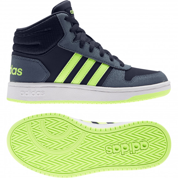 Teniși înalți Adidas gri, cu accente verzi Adidas Teniși înalți Adidas gri, cu accente verzi Adidas 187801