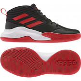 Teniși Adidas din piele neagră, cu accente roșii Adidas 187807 