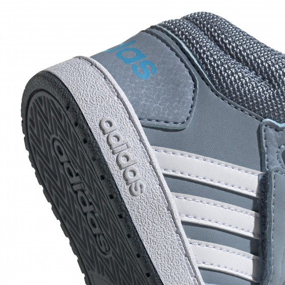 Teniși înalți Adidas albaștri cu dungi albe și velcro ascuns Adidas 187855 5