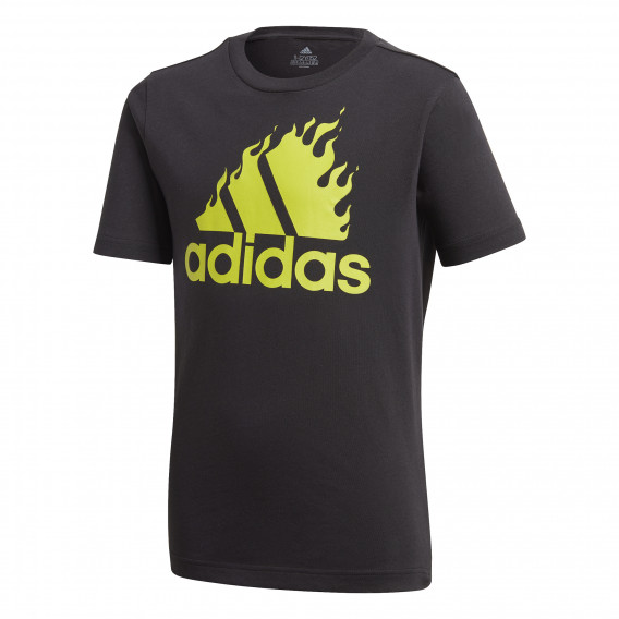 Tricou Adidas din bumbac cu logo-ul mărcii pentru băieți, negru Adidas 187895 