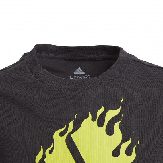Tricou Adidas din bumbac cu logo-ul mărcii pentru băieți, negru Adidas 187897 3