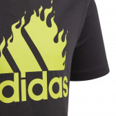 Tricou Adidas din bumbac cu logo-ul mărcii pentru băieți, negru Adidas 187899 5