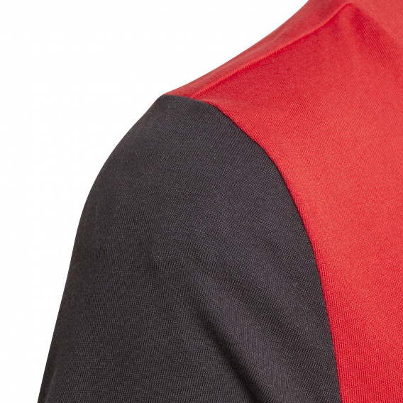 Tricou de bumbac, roșu și negru cu inscripția mărcii, pentru fete Adidas 187931 3