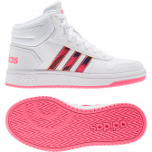Teniși Adidaș înalți, albi cu accente roz pentru fete Adidas 187974 
