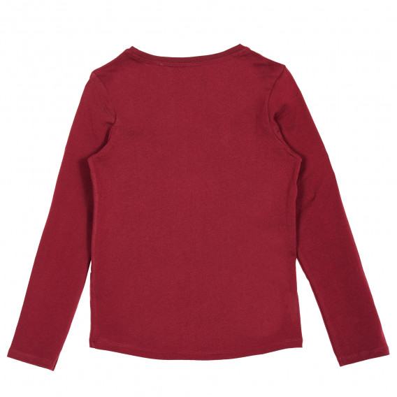 Bluză roșie, din bumbac cu mânecă lungă și imprimeu grafic pentru fete Name it 188233 4