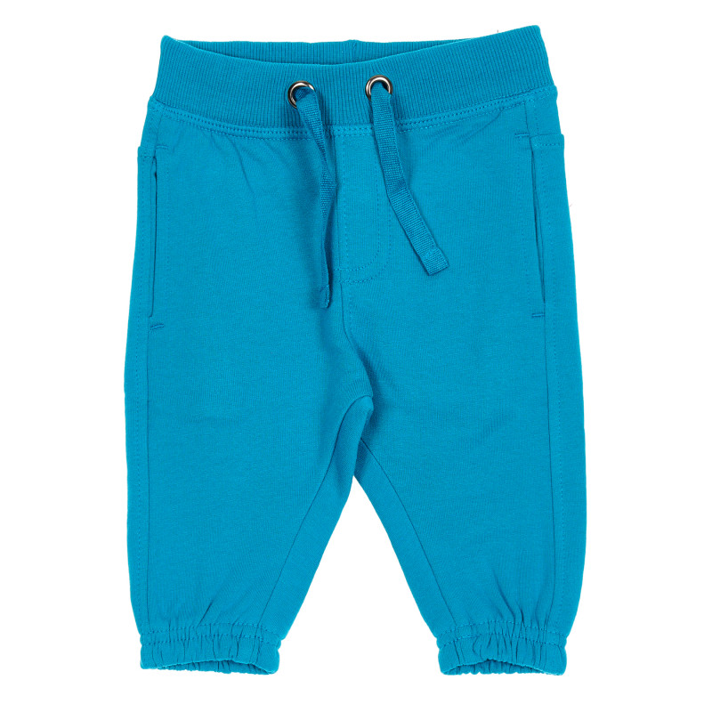 Pantaloni din bumbac cu capete elastice pentru băieți, albastru  188892
