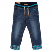 Jeans cu tiv îndoit și efect uzat pentru băieți, albastru Cool club 188904 