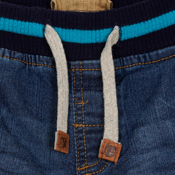 Jeans cu tiv îndoit și efect uzat pentru băieți, albastru Cool club 188905 2