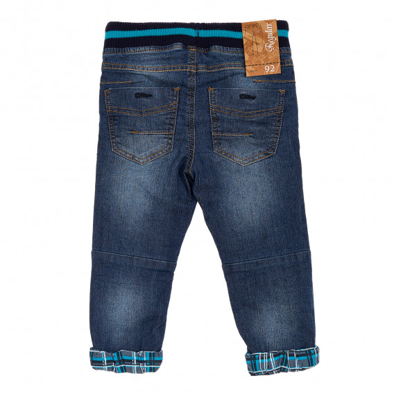 Jeans cu tiv îndoit și efect uzat pentru băieți, albastru Cool club 188907 4