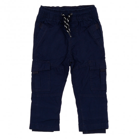 Pantaloni din bumbac cu buzunare exterioare pentru băieți, albastru închis Cool club 188999 