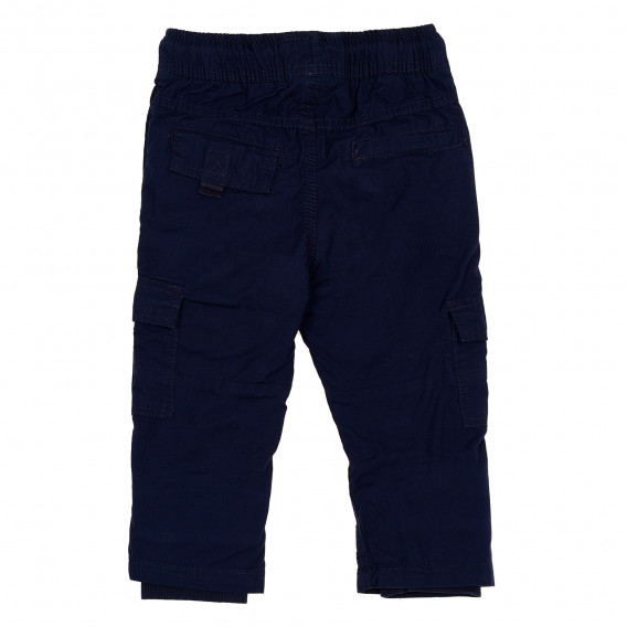 Pantaloni din bumbac cu buzunare exterioare pentru băieți, albastru închis Cool club 189002 4