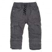 Pantaloni din bumbac cu buzunare exterioare pentru băieți, gri închis Cool club 189003 