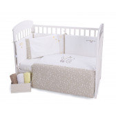 Set de lenjerie de pat pentru bebeluși - 6 părți, 70x140 cm, cu broderii, Little Dreamer Stars Kikkaboo 189299 