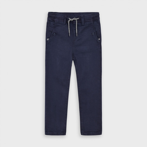 Pantaloni din bumbac de culoare albastră pentru băieți Mayoral 189713 