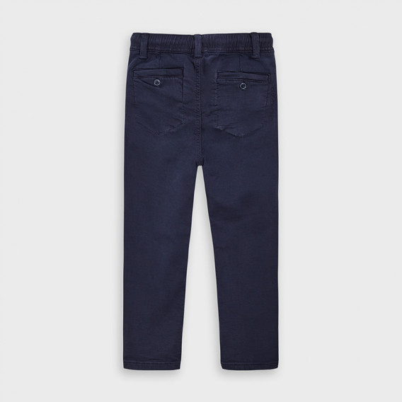 Pantaloni din bumbac de culoare albastră pentru băieți Mayoral 189714 2