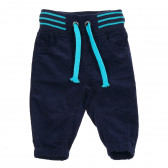 Pantaloni din bumbac cu accente contrastante pentru băieței, albaștri Cool club 190530 