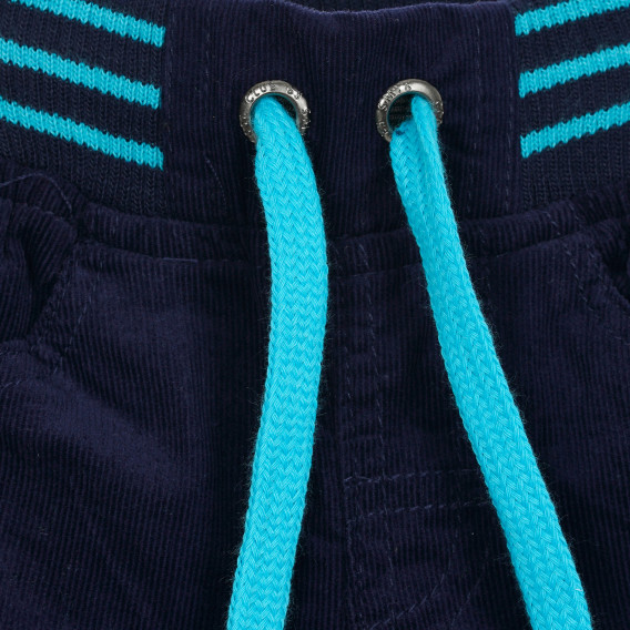 Pantaloni din bumbac cu accente contrastante pentru băieței, albaștri Cool club 190531 2