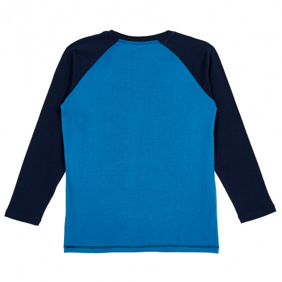 Bluză din bumbac cu mâneci lungi și imprimeu pentru băieți, albastră Cool club 190683 4