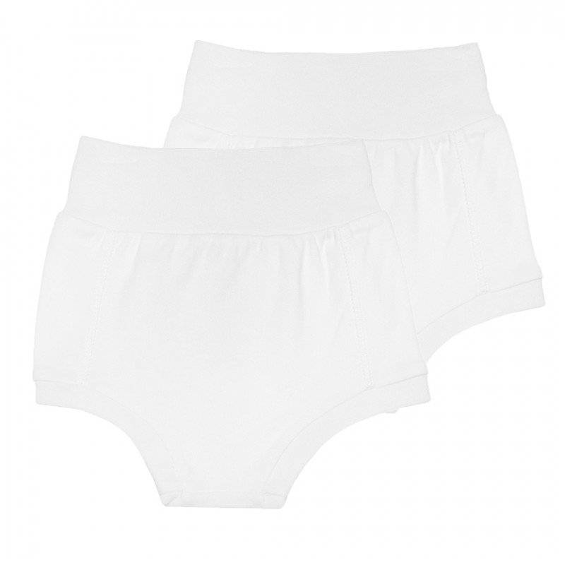 Set alb de doi pantaloni din bumbac pentru bebeluși   191308