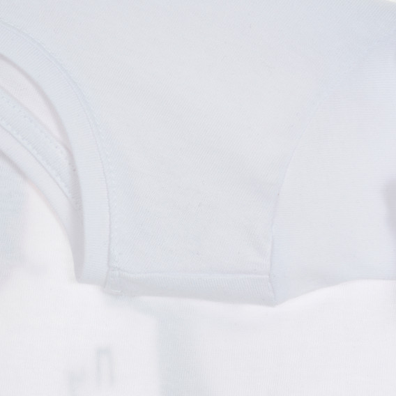 Bluză din bumbac cu mâneci lungi și imprimeu grafic pentru fete în alb Cool club 191512 3