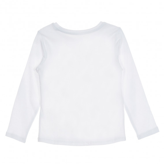 Bluză din bumbac cu mâneci lungi și imprimeu grafic pentru fete în alb Cool club 191513 4