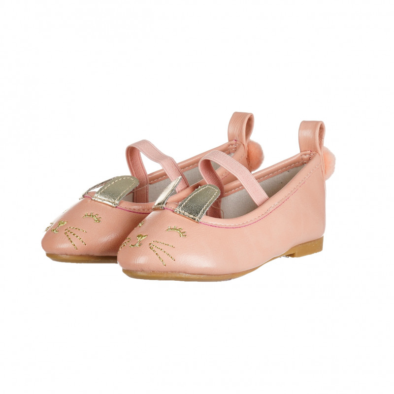 Pantofi pentru rochie pentru fete, roz, cu urechi și coadă de iepuraș  191881