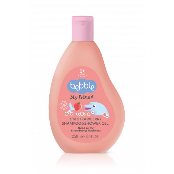 Șampon pentru copii și gel de duș 2 în 1, căpșuni Bebble 19251 
