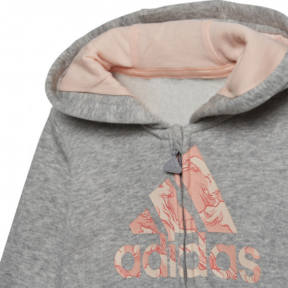 Set de hanorac și pantaloni Adidas, gri și roz pentru fete Adidas Set de hanorac și pantaloni Adidas, gri și roz pentru fete Adidas 193009 8